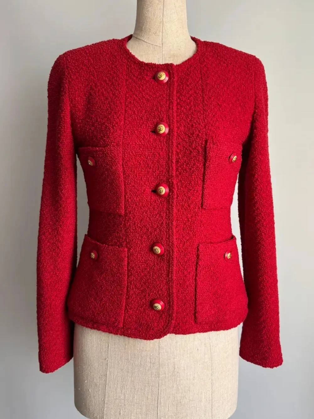 1993 -  Chanel by Karl Lagerfeld - Red Tweed Jacket - 4